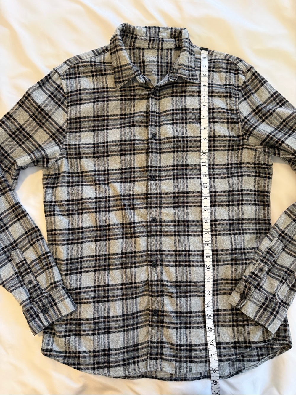 Allsaints Gaines Men’s Long Sleeve Flannel Size Medium - Picture 12 of 12